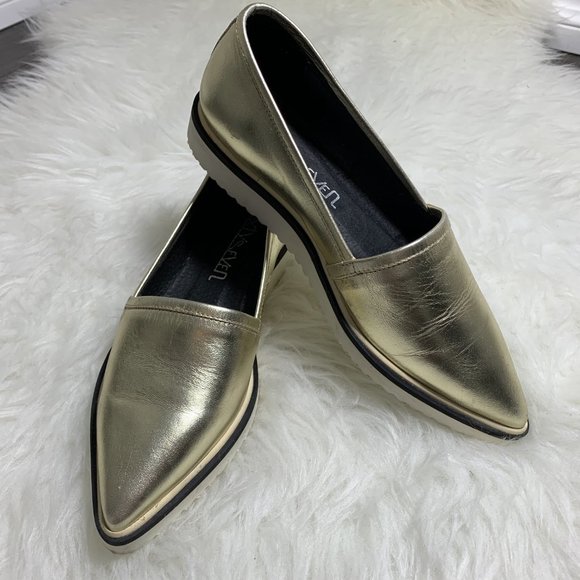 Anthropologie Sixtyseven Gold Slip on Sz 6 - Picture 2 of 5